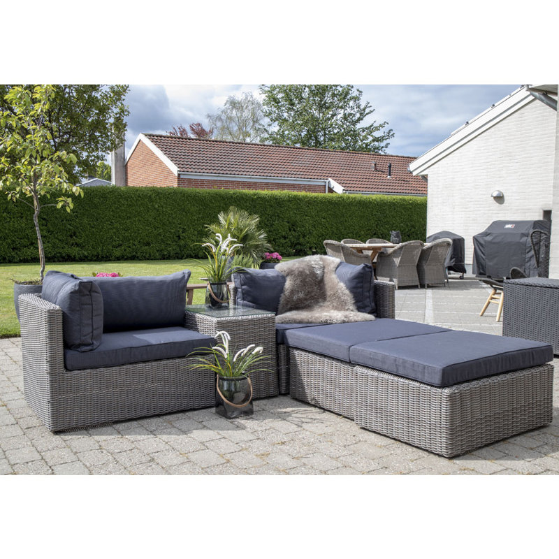 Garten Living 4Sitzer LoungeSet aus Polyrattan mit Polster Wayfair.de